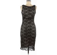 Alyn Paige Cocktail Dress - Midi Scoop Neck Sleeveless: Black Dresses - Women's Size 7