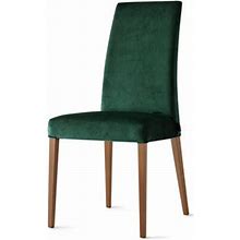 Calligaris Mediterranee Upholstered Chair With Wooden Legs - Dining Chairs In Green/Brown/Walnut | Size 39.88 H X 18.63 W X 23.25 D In | Perigold | 21