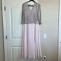 Chadwicks Dresses | Chadwicks Womens Sz 12 Maxi Mother Of The Bride Dress Pink Gray Formal | Color: Pink | Size: 12