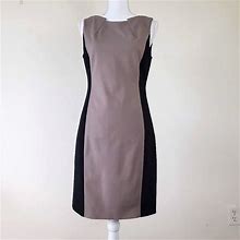 Tahari Dresses | Tahari Color Block Sheath Dress Brown Black Size 4 | Color: Black/Tan | Size: 4