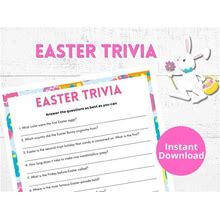 Easter Trivia Game, Easter Trivia, Trivia Game For Easter Sunday, Easter Fun For Adults And Kids