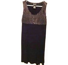 K Petite Collection Womens Black Sleeveless Party Dress Size 12P Pink Stripes