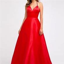 Juliet Dresses Dresses | V-Neck A-Line Shape Evening Dress Jt230 | Color: Red | Size: Various