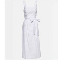 Vince - Vince Square-Neck Linen-Blend Midi Dress White XS