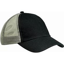 Big Accessories BA601 Washed Trucker Cap BLACK / GRAY One Size
