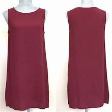 Eileen Fisher Dresses | Eileen Fisher Burgundy Silk Shift Dress | Color: Silver | Size: Xl