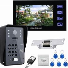 Video Door Phone Intercom System, 7 Inch LCD Screen, RFID Door Access Control Kit, Outdoor Camera Electric Strike Lock Remote Control