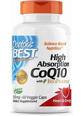 Doctor's Best High Absorption Coq10 With Bioperine Supplement Vitamin | 100 Mg | 60 Veg Caps