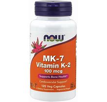 NOW FOODS MK-7 Vitamin K-2 100 Mcg - 120 Veg Capsules