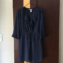 H&M Dresses | Navy Dress With Tie. | Color: Blue | Size: 8