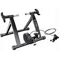 Exercise Bike Trainer - Indoor Bicycle Training Stand With Quiet 5-Level Magnetic Resistance And Front Wheel Riser Block By Bike Lane