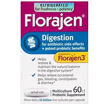 Florajen Digestion Refrigerated Probiotic, 15 Billion Cfus - 60.0 Ea