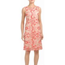 Studio One Dresses | Nwt Studio One Embroidered Sheath Dress | Color: Pink/Red | Size: 4