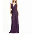 Mac Duggal Dresses | Mac Duggal 4770 Sequin V-Neck Beaded Bodice Column Gown | Color: Purple/Black | Size: 8