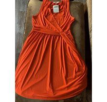 Orange Knee Length Casual Sleeveless Dress - From Boston Proper With