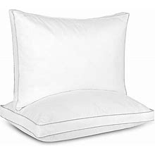 Dreamhood Luxury Goose Down Pillow King Size Set Of 2 - Made In USA Soft Gusseted Bed Pillows For Sleeping With Premium 500 TC Cooling Cotton Shell