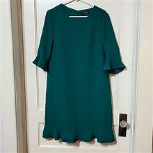Chadwicks Dresses | Chadwicks Of Biston Green Frilly Ruffle Dress Size 10 | Color: Green | Size: 10