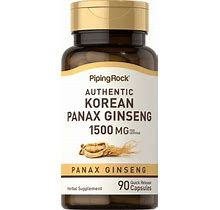 Korean Ginseng Capsules 500Mg | 90 Count | Panax Ginseng Root Extract | By Piping Rock