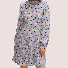 Kate Spade Dresses | Kate Spade Dress Women's Size 10 Floral Smocked Dress Moonglow | Color: Purple/Yellow | Size: 10
