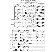 Bach - Violin Concerto In D Minor BWV1052 For Violin, Strings And Harpsichord - Santino Cara - Digital Sheet Music