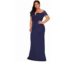 Plus Size Off Shoulder Maxi Dress Evening Gowns Long Formal Elegant
