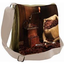 Coffee Messenger Bag, Grinder Beans In Burlap Sack, Unisex Cross-Body, By Ambesonne