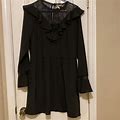 H&M Dresses | H&M Size Large Black Long Sleeve Dress With Lace Detail, Ruffle, And Fluttercuff | Color: Black | Size: L