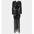 Khaite, Guisa Fringed Silk-Blend Maxi Dress, Women, Black, L, Dresses