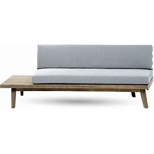 Christopher Knight Home Eulah Indoor Minimalist Acacia Wood Left-Sided Sofa With Grey Cushions, Grey Finish / Grey