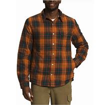 THE NORTH FACE Men's Campshire Flannel Shirt Leather Brown Medium Icon Plaid 2 m