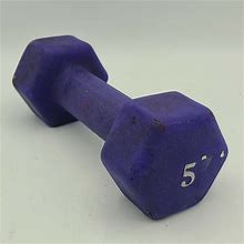 Neoprene Purple Hex Dumbbell Free Hand Weights 5 LB Cardio