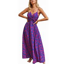 Cupshe Women's Paisley Print Twisted Maxi Beach Dress - Purple