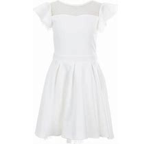 Honey And Rosie Big Girls 7-16 Flutter Sleeve Fit-And-Flare Dress, , Ivory14