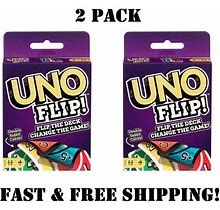 New 2-Pack Mattel Games - Uno: Flip Card Game Double Sided Cards,