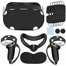 Tsv 10-In-1 VR Accessories Set Fit For Oculus Quest 2 Wirh Touch Controller Grips Cover, Silicone Face Cover Fit For Oculus Quest 2, VR Lens Protectiv