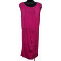 Calvin Klein Dresses | Calvin Klein Hot Pink Jersey Knit Sleeveless Ruched Dress Womens Size 12 | Color: Pink | Size: 12