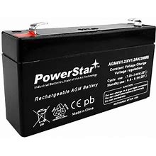 Powerstar 6V 1.2AH SLA AGM Battery Replaces Interstate SLA0865