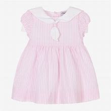 KIDIWI Baby Girls Pink Striped Cotton Dress
