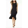 Women's Calvin Klein, Ruffle High Low Sheath Dress,Black Size 6