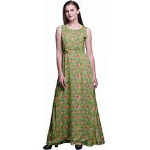 Bimba Floral Ladies Round Neck Sleeveless Long Tank Casual Maxi Print Dress-X-Small