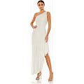 Mac Duggal Women's One Shoulder Asymmetrical Hem Dress - White