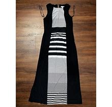 Ladies Size Large Liz Claiborne Dress Black & White Guc
