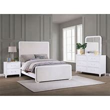 Coaster Anastasia Upholstered Standard 4 Piece Bedroom Set Upholstered In Brown/White | King | Wayfair 82C69e57a0b6be8eba1335e4b86e8626