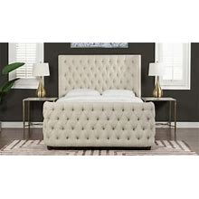Jennifer Taylor Brooklyn Queen Tufted Panel Bed, Light Beige By Ashley, Furniture > Bedroom > Beds > Queen