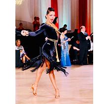 Black Latin Dance Competition Dress Size S/Xs