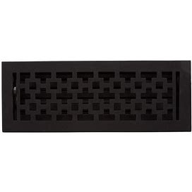 Durand Cast Iron Floor Register - Black 4" X 10" (5" X 11-1/8" Overall) | Signature Hardware
