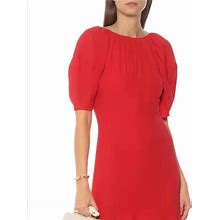 Marni Dresses | Marni Wool Knee Light Dress Red Puff Shoulder Size 4/6 | Color: Red | Size: 4