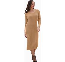 Plus Size Women's Scoop-Neck Sweater Dress By Jessica London In Brown Maple (Size 26/28)