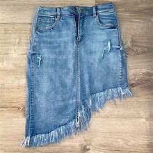 Buffalo David Bitton Skirts | Buffalo David Bitton Denim Fringe Skirt | Color: Blue | Size: 26W