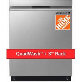24 in. Top Control Standard Dishwasher With Quadwash In Stainless Steel